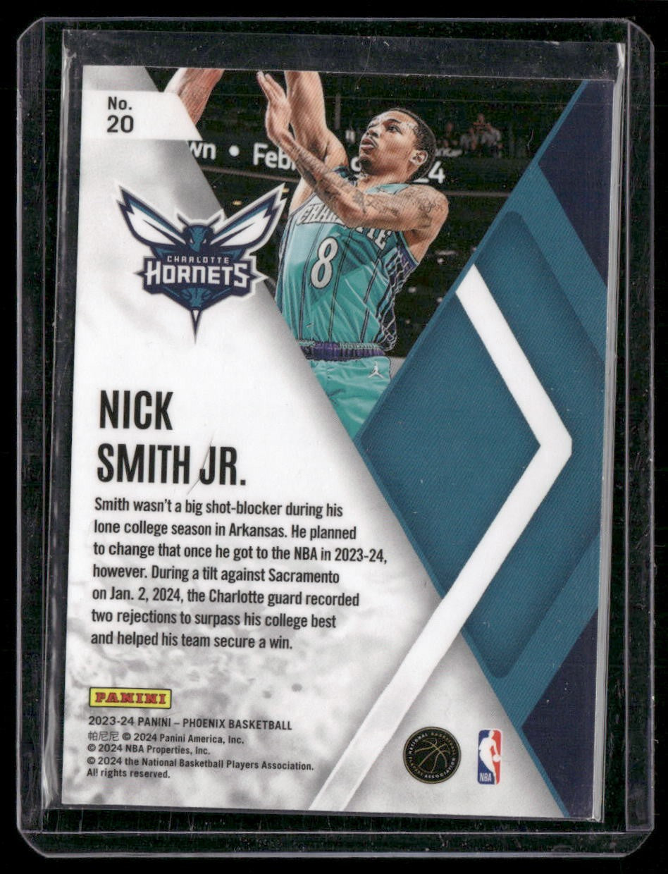 2023-24 Panini Phoenix #20 Nick Smith Jr. Instant Phenom Phoenix Teal Lazer