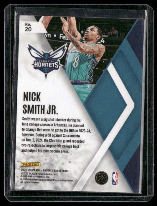 2023-24 Panini Phoenix #20 Nick Smith Jr. Instant Phenom Phoenix Teal Lazer