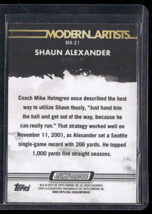 2023 Topps Composite #MA-21 Shaun Alexander Modern Artists
