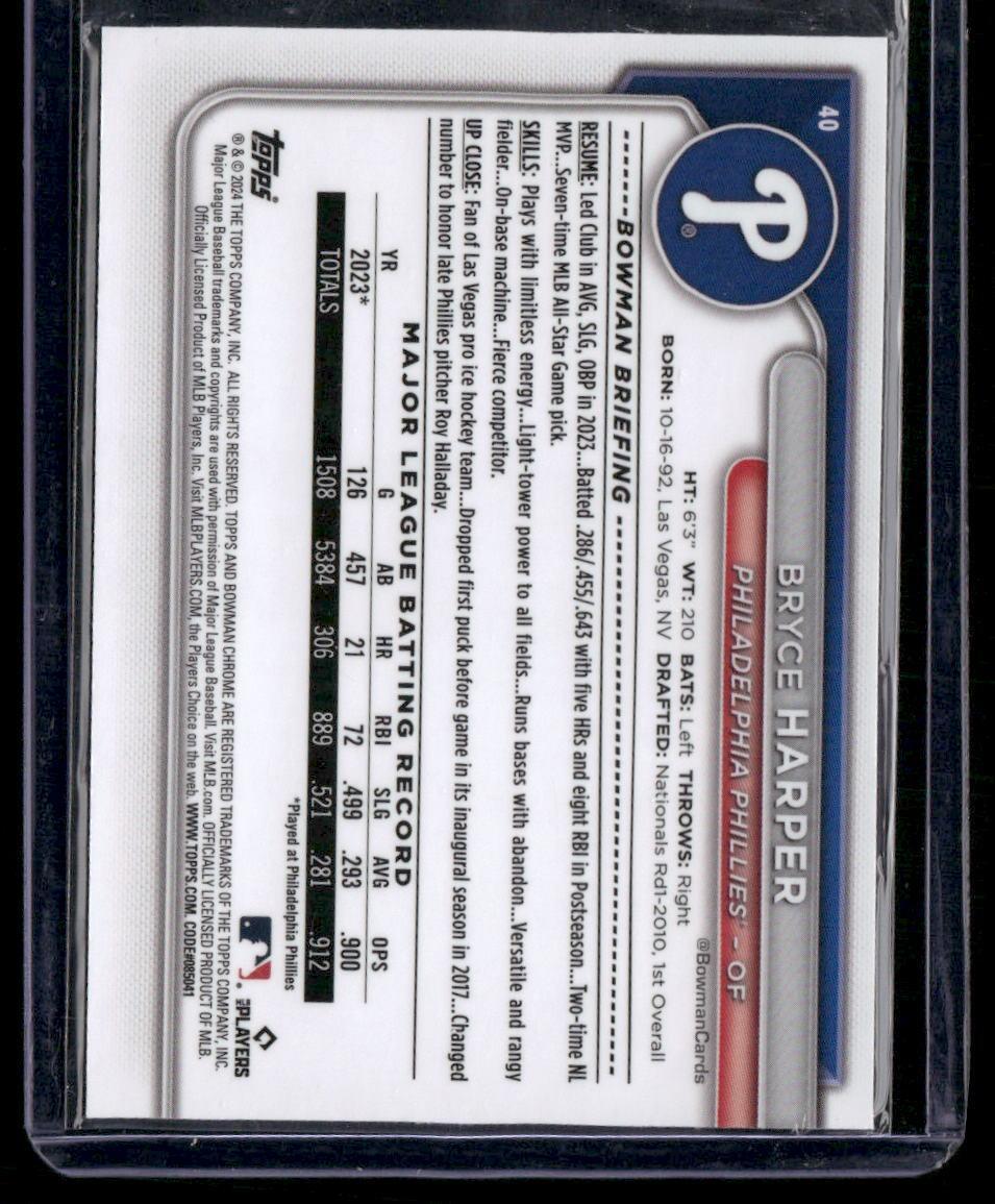 2024 Bowman Chrome #40 Bryce Harper