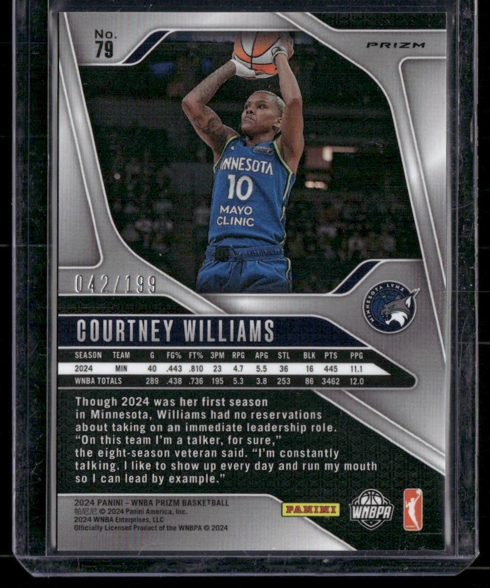 2024 Panini Prizm WNBA #79 Courtney Williams Blue Prizms #/199