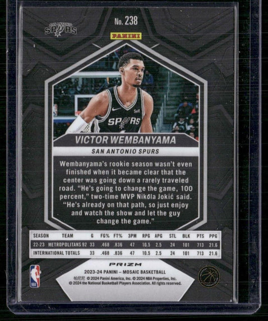 2023-24 Panini Mosaic #238 Victor Wembanyama Mosaic