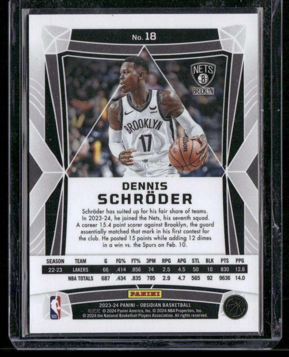 2023-24 Panini Obsidian #18 Dennis Schroder