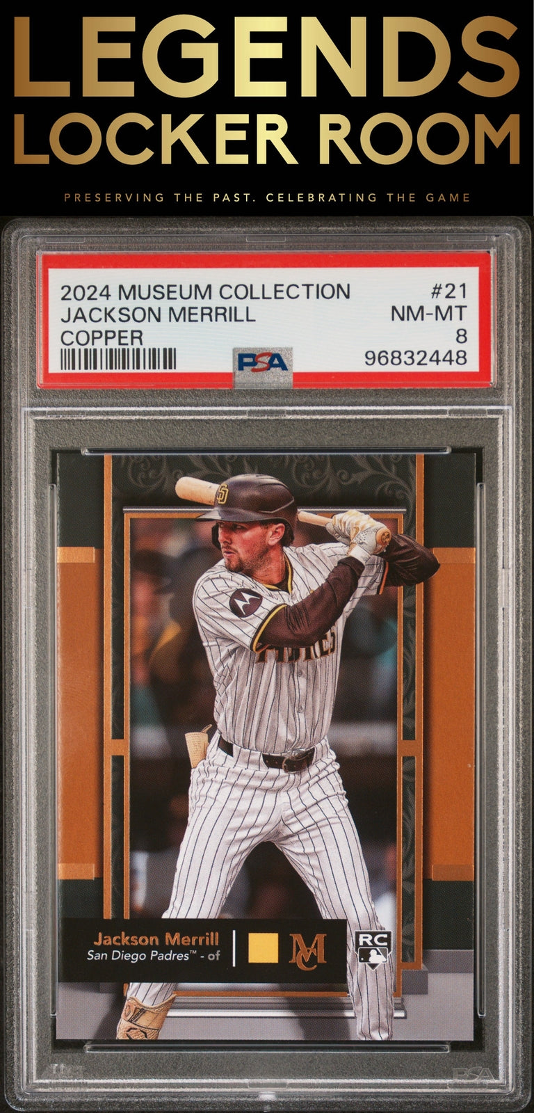 2024 Topps Museum Collection #21 Jackson Merrill Copper PSA 8