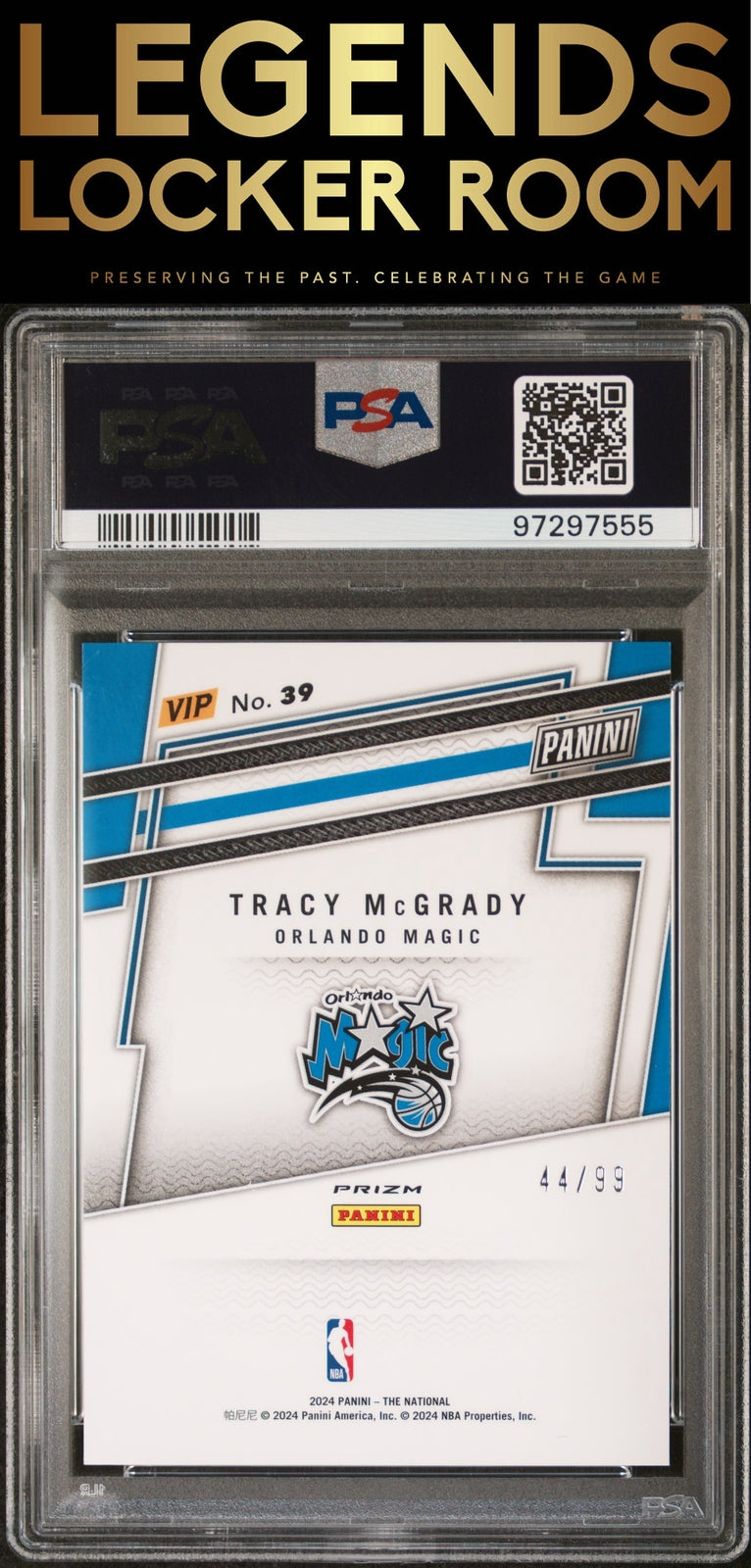 2024 Panini National Convention Vip Gold #39 Tracy Mcgrady Green Sparkle PSA 9