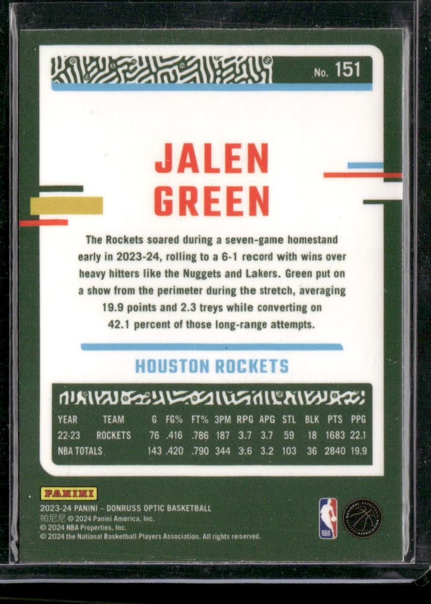 2023-24 Donruss Optic #151 Jalen Green