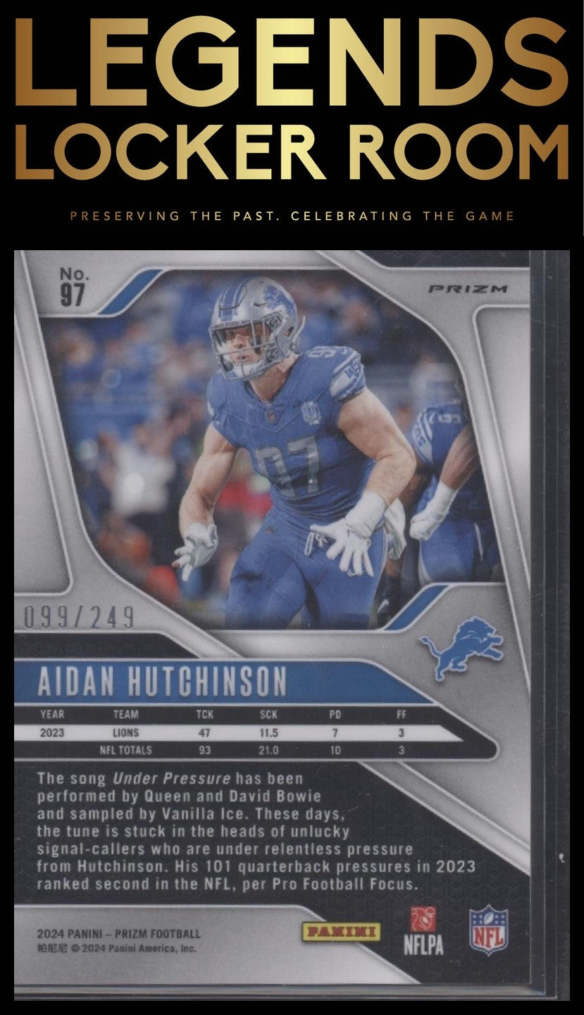 2024 Panini Prizm #97 Aidan Hutchinson Orange #/249