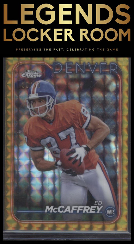2024 Topps Chrome #63 Ed McCaffrey Gold Geometric Refractor #/50