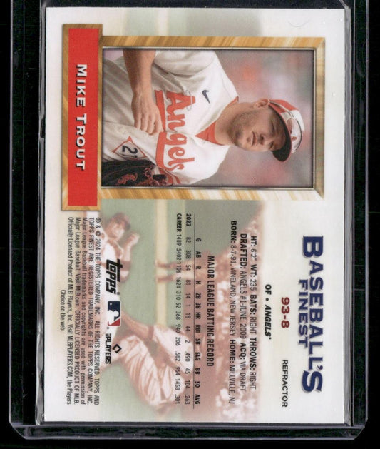 2024 Finest #93-8 Mike Trout What If... 1993 Finest Prototypes Refractors
