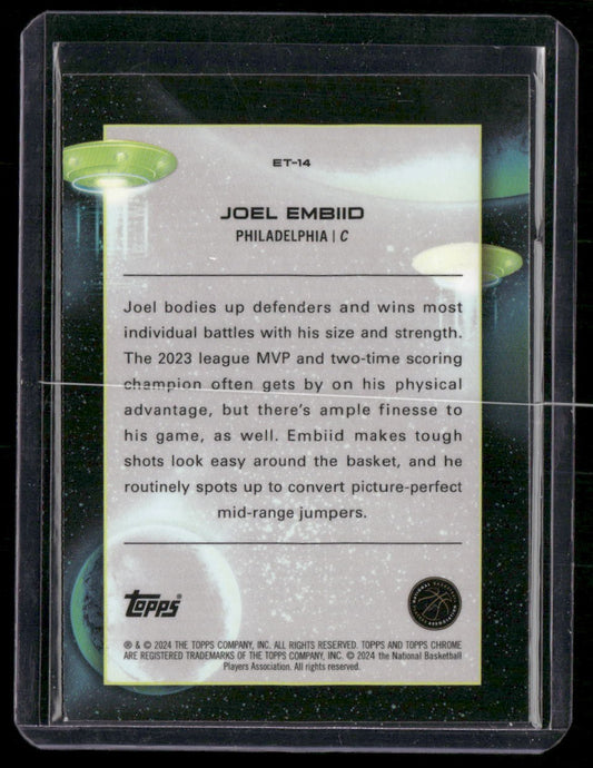 2023-24 Topps Chrome Cosmic #ET-14 Joel Embiid Extraterrestrial Talent