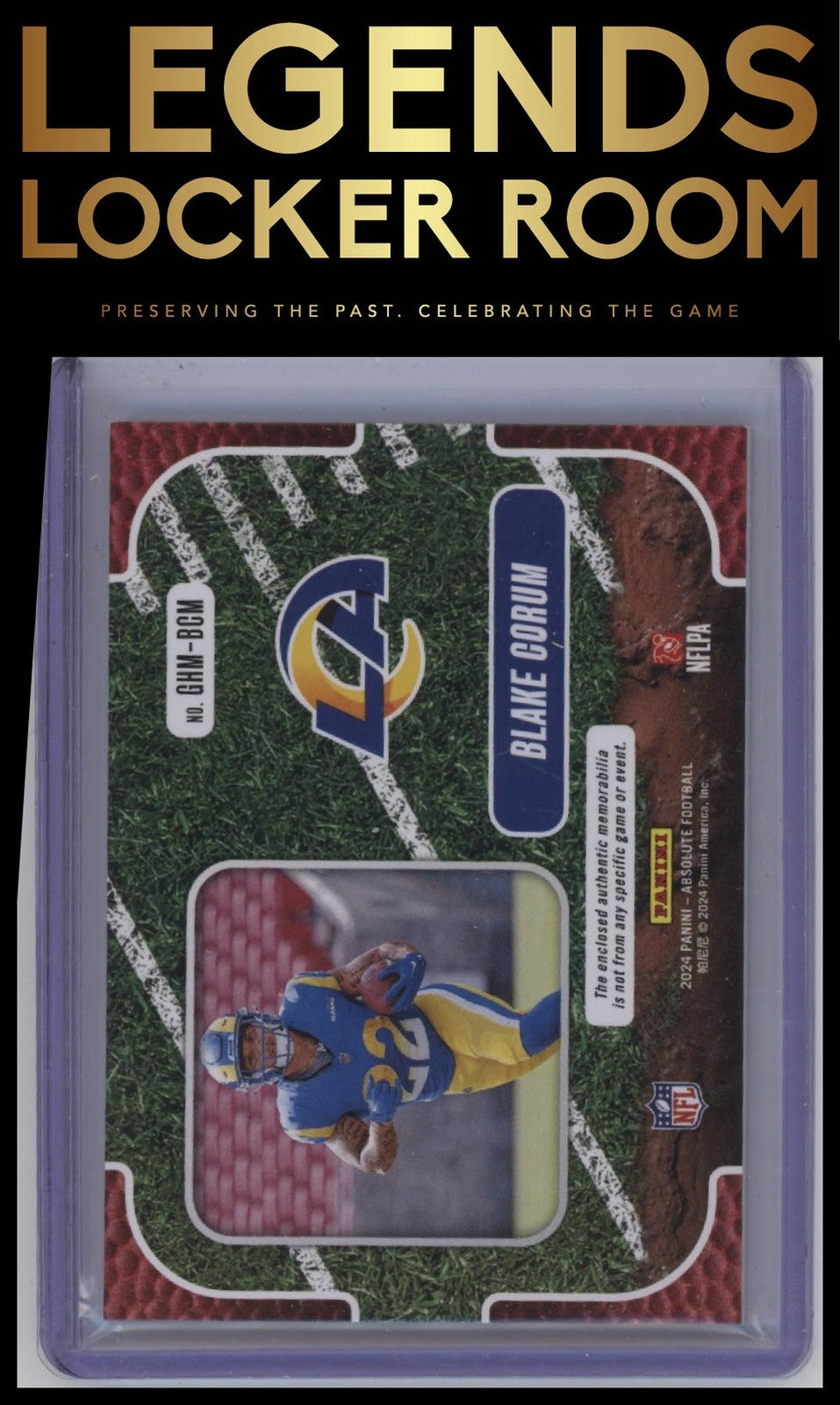 2024 Panini Absolute #GHM-BCM Blake Corum Ground Hoggs Materials Gold #/99