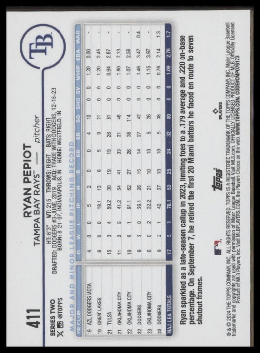 2024 Topps #411 Ryan Pepiot