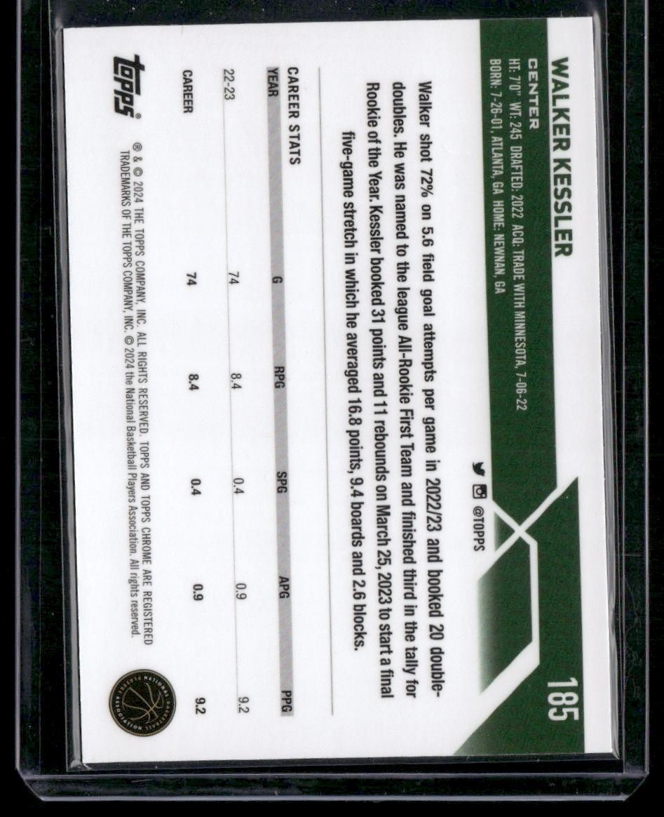 2023-24 Topps Chrome #185 Walker Kessler