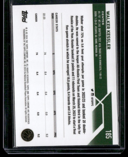 2023-24 Topps Chrome #185 Walker Kessler