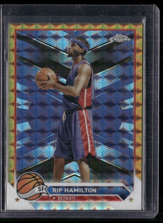 2023-24 Topps Chrome #109 Rip Hamilton Gold Geometric #/50