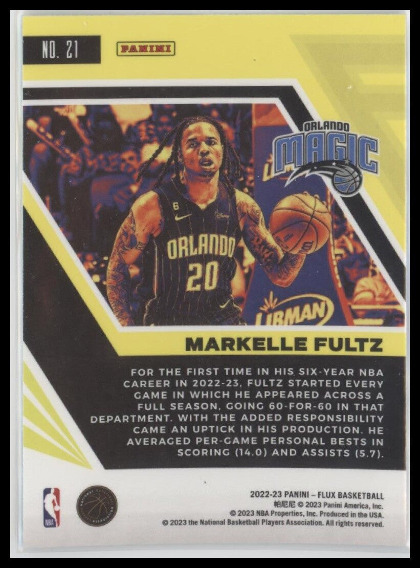 2022-23 Panini Flux #21 Markelle Fultz