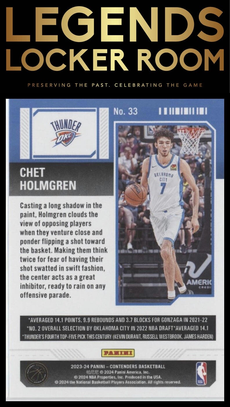 2023-24 Panini Contenders #33 Chet Holmgren