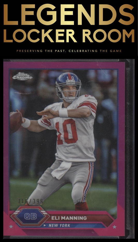 2023 Topps Composite #23 Eli Manning Topps Chrome Magenta Refractor #/399