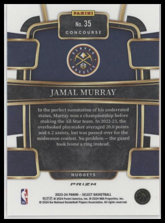 2023-24 Panini Select #35 Jamal Murray Orange Flash Prizms