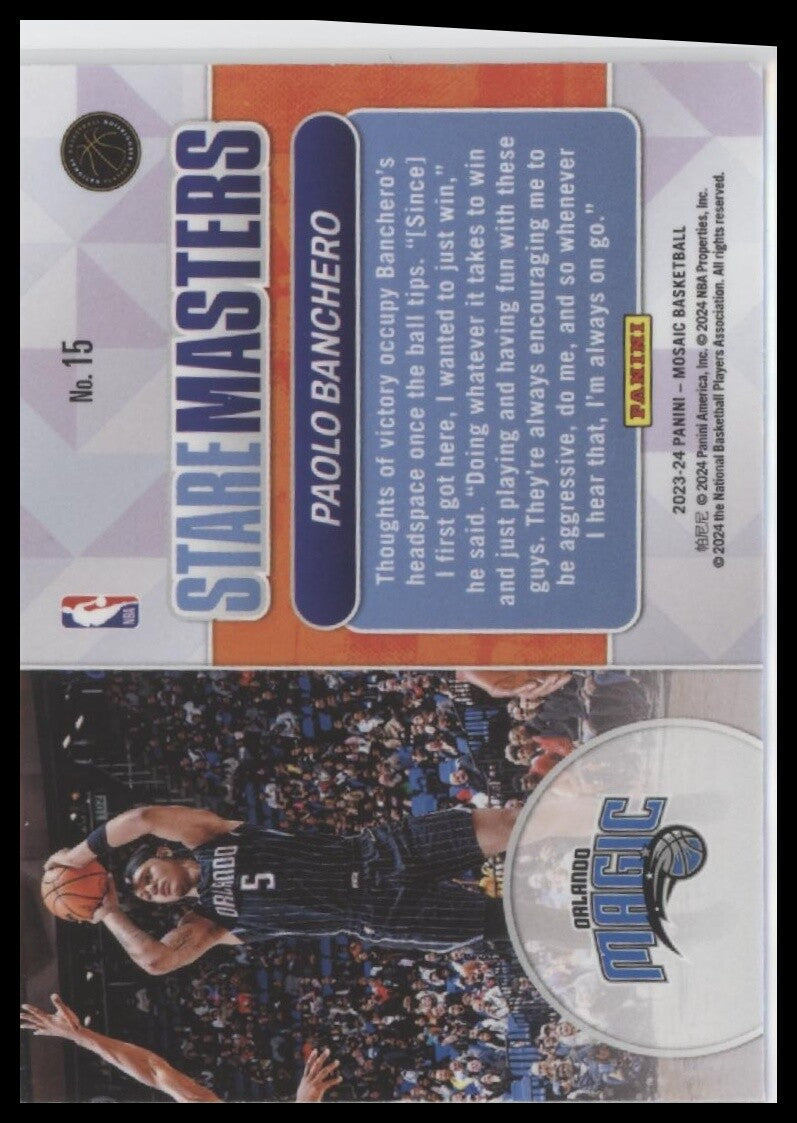 2023-24 Panini Mosaic #15 Paolo Banchero Stare Masters