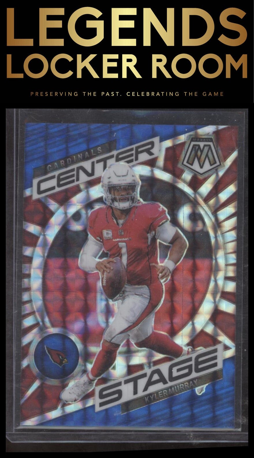 2023 Panini Mosaic #CS-KM Kyler Murray Center Stage Mosaic Blue #/99