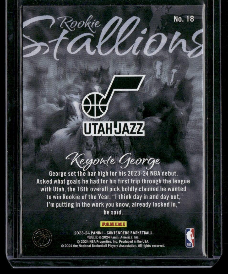 2023-24 Panini Contenders #18 Keyonte George Rookie Stallions