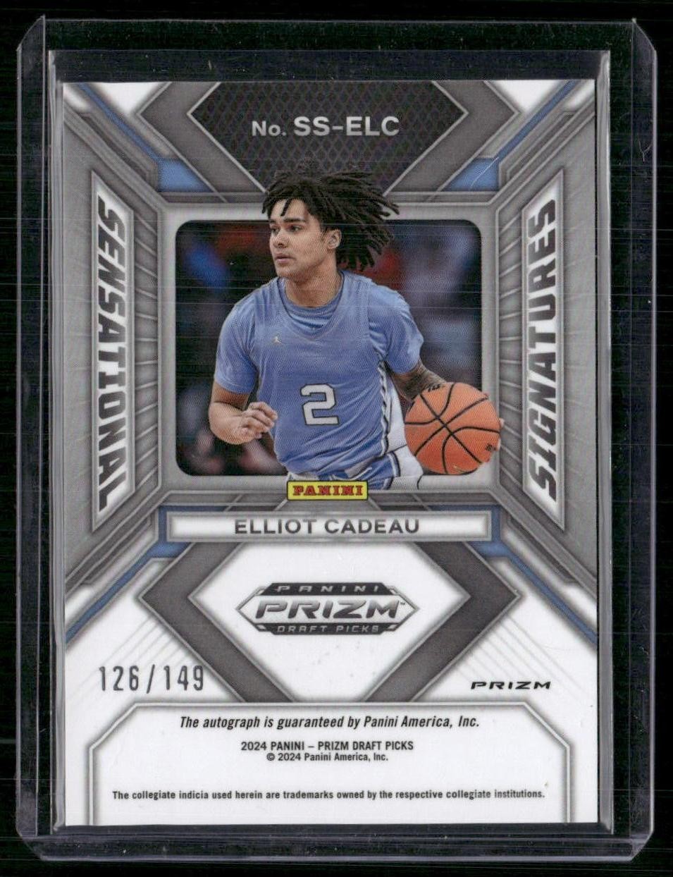 2024 Panini Prizm Draft Picks Elliot Cadeau Sensational Signatures Blue /149