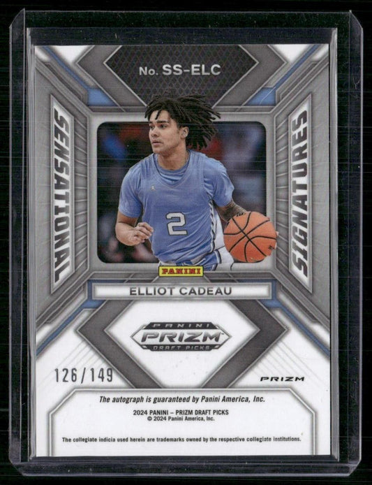 2024 Panini Prizm Draft Picks Elliot Cadeau Sensational Signatures Blue /149