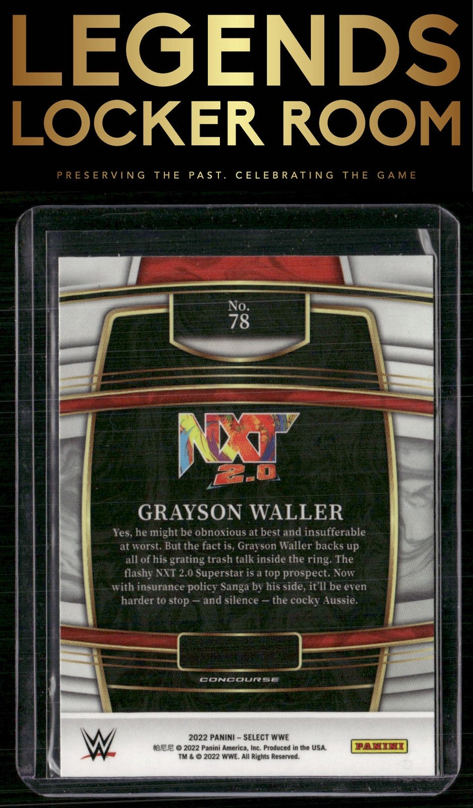 2022 Panini Select WWE #78 Grayson Waller Red and Blue Prizms
