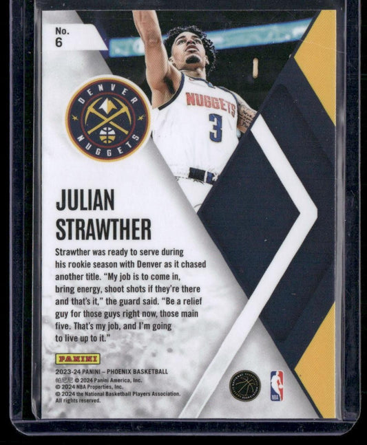 2023-24 Panini Phoenix #6 Julian Strawther Instant Phenom Phoenix Blue Ice