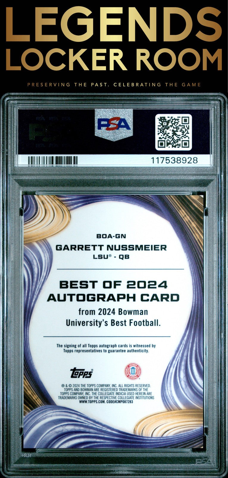 2024 Bowman Best University Best Of 2024 Auto Garrett Nussmeier Red /10 PSA 10
