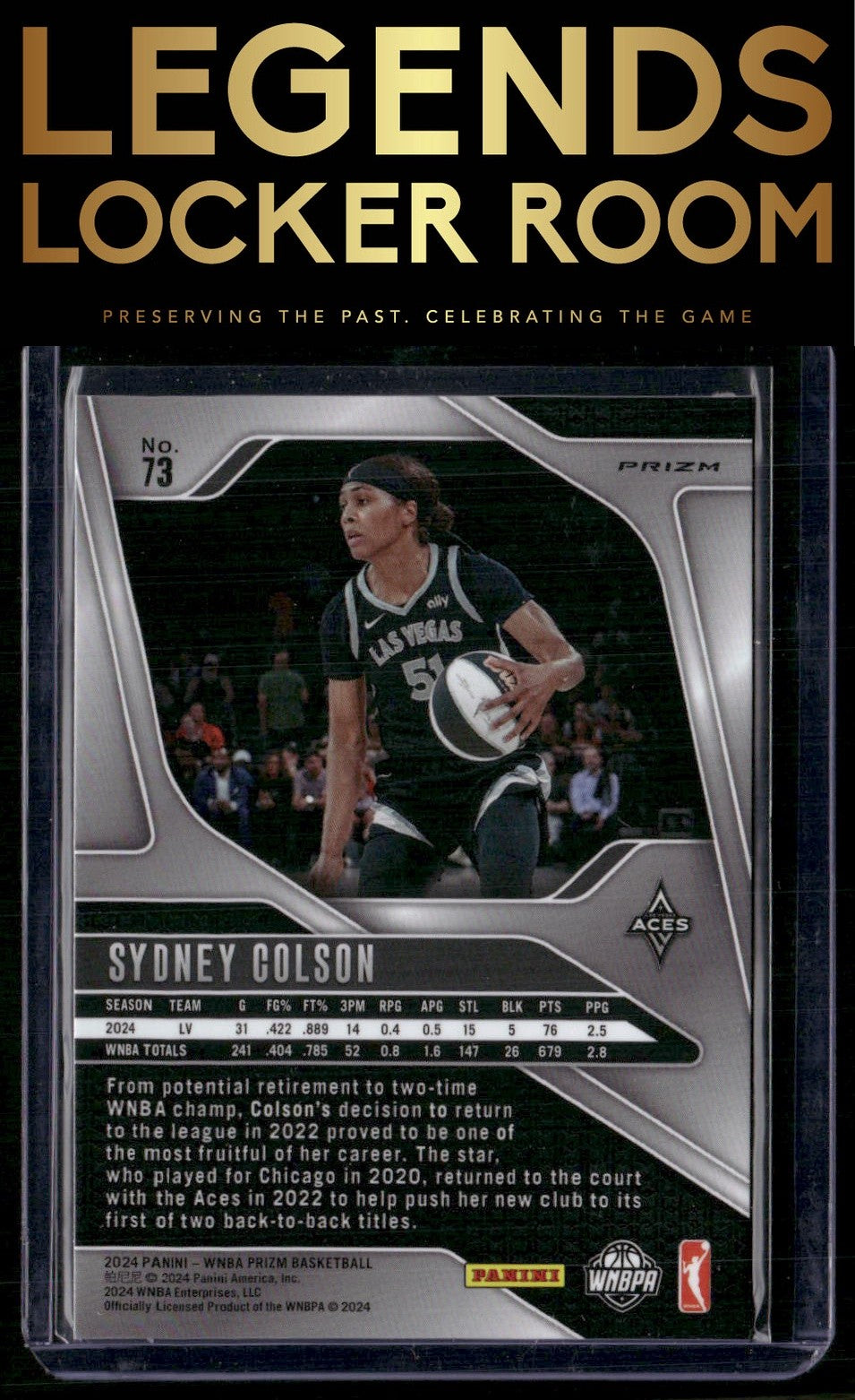 2024 Panini Prizm WNBA #73 Sydney Colson Silver Prizms