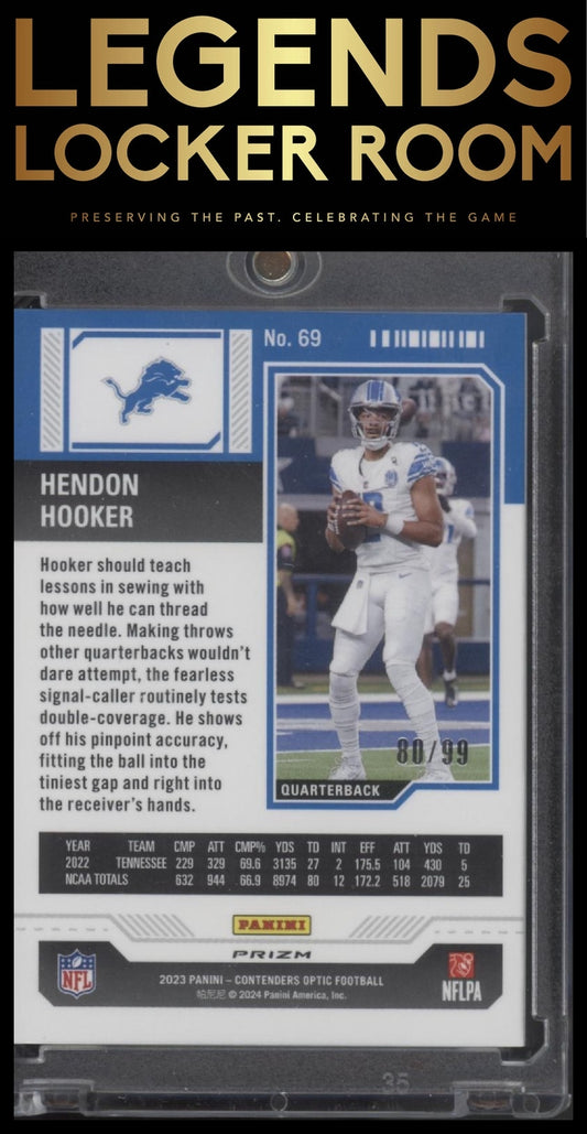 2023 Panini Contenders Optic #69 Hendon Hooker Blue #/99