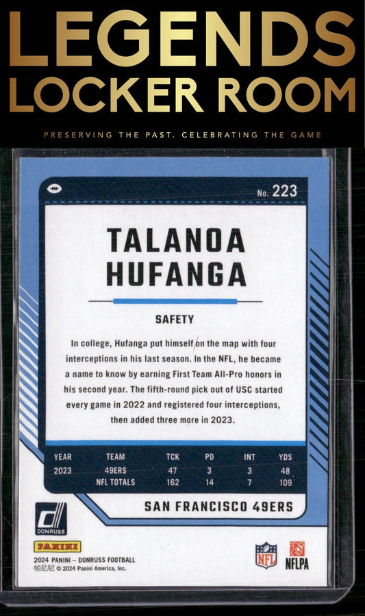 2024 Donruss #223 Talanoa Hufanga