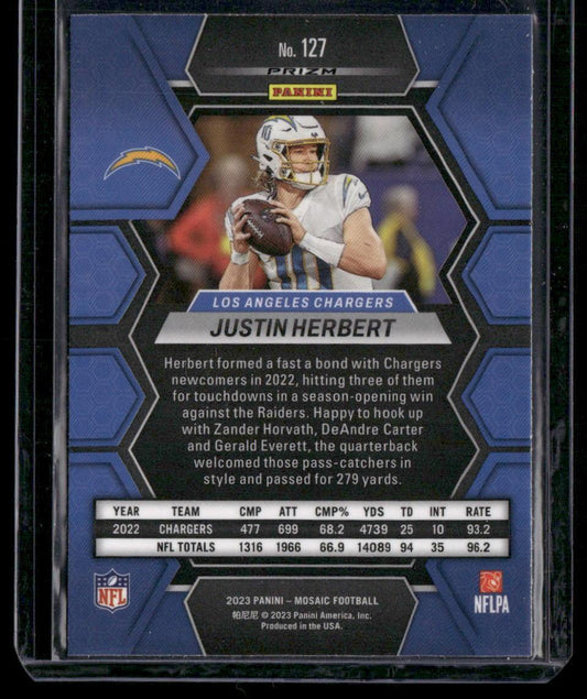 2023 Panini Mosaic #127 Justin Herbert Silver
