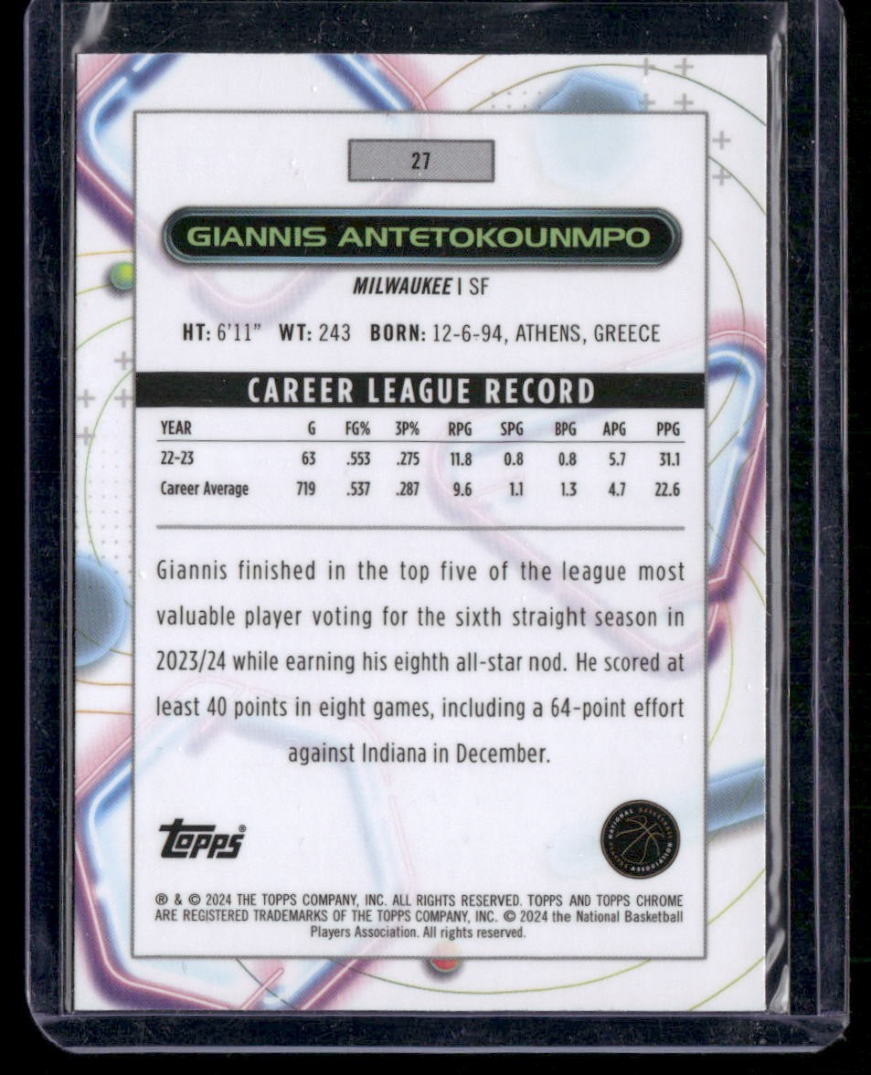 2023-24 Topps Chrome Cosmic #27 Giannis Antetokounmpo