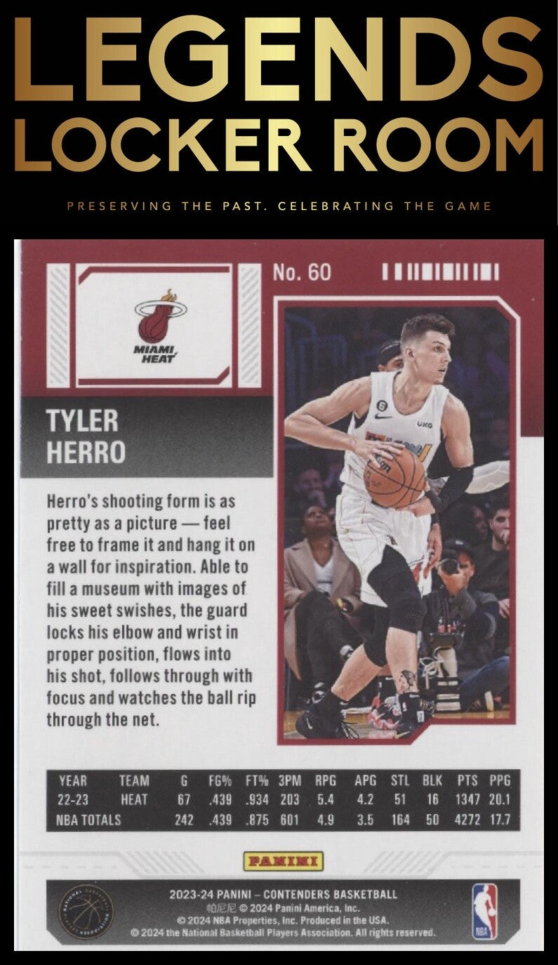 2023-24 Panini Contenders #60 Tyler Herro Season Ticket Retail