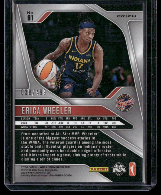 2024 Panini Prizm WNBA #61 Erica Wheeler Pulsar Prizms #/499