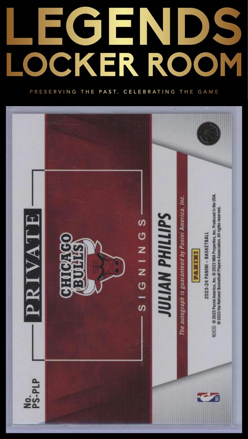 2023-24 Panini Obsidian #PS-PLP Julian Phillips 2023-24 Panini Private Signings