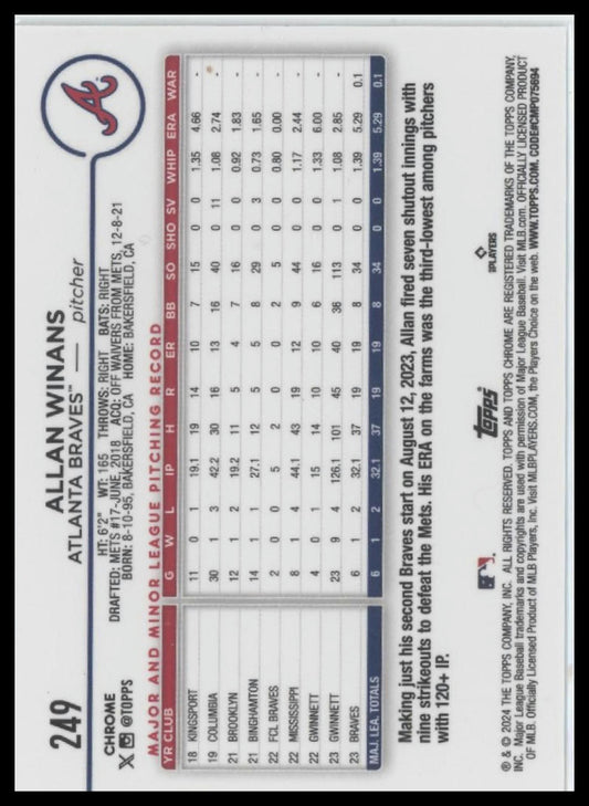 2024 Topps Chrome #249 Allan Winans