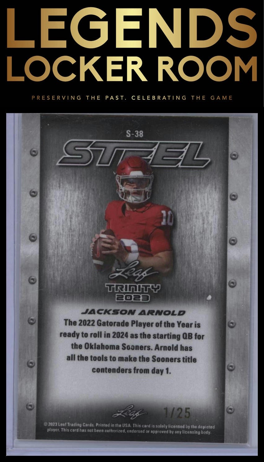 2023 Leaf Trinity - Steel Pink Lava #S-38 Jackson Arnold #/25