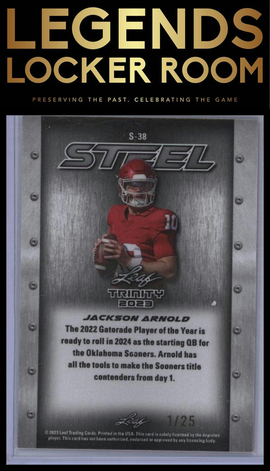 2023 Leaf Trinity - Steel Pink Lava #S-38 Jackson Arnold #/25