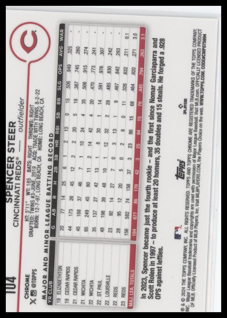 2024 Topps Chrome #104 Spencer Steer