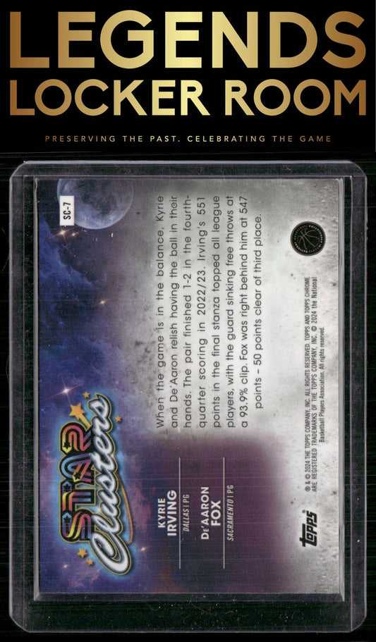 2023-24 Topps Chrome Cosmic #SC-7 De'Aaron Fox / Kyrie Irving Star Clusters