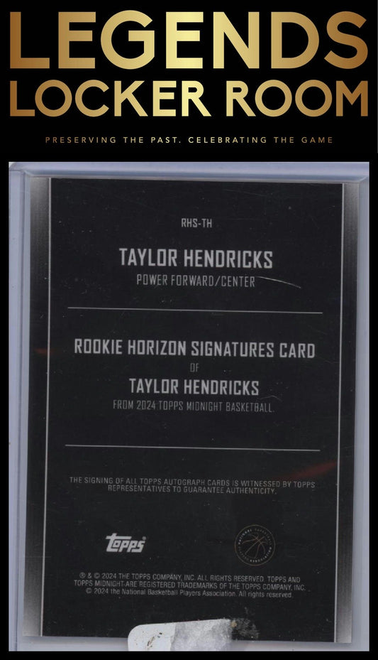 2023-24 Topps Midnight #RHS-TH Taylor Hendricks Rookie Horizon Signatures