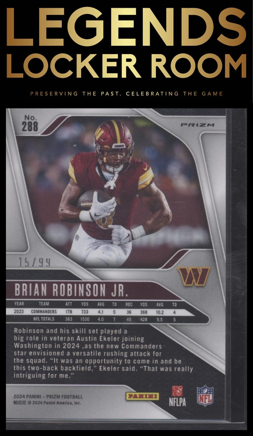 2024 Panini Prizm #288 Brian Robinson Jr. Blue Ice #/99