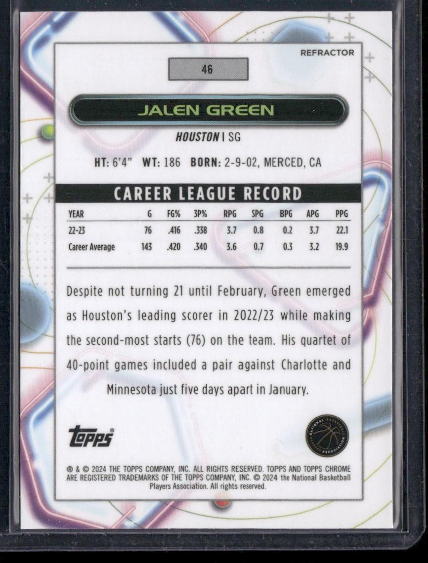 2023-24 Topps Chrome Cosmic #46 Jalen Green