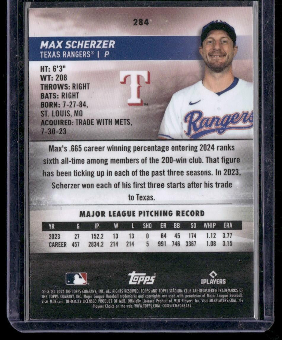 2024 Stadium Club #284 Max Scherzer Chrome