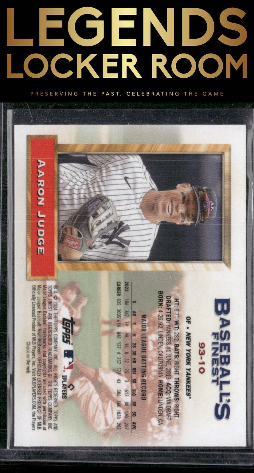 2024 Finest #93-10 Aaron Judge What If... 1993 Finest Prototypes