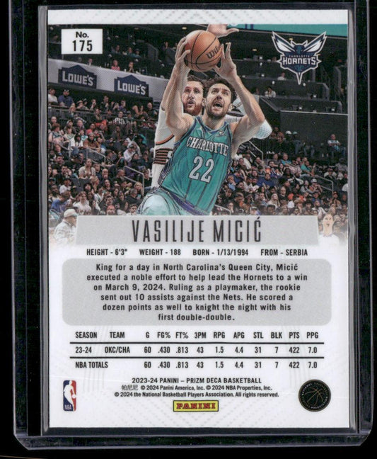 2023-24 Panini Prizm Deca #175 Vasilije Micic